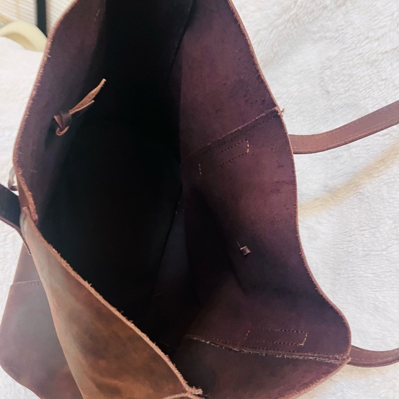 Vintage Brown Leather Tote Bag - Picture 8 of 12